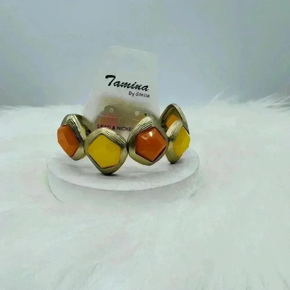 Orange Tones chunky Statement Bracelet 203